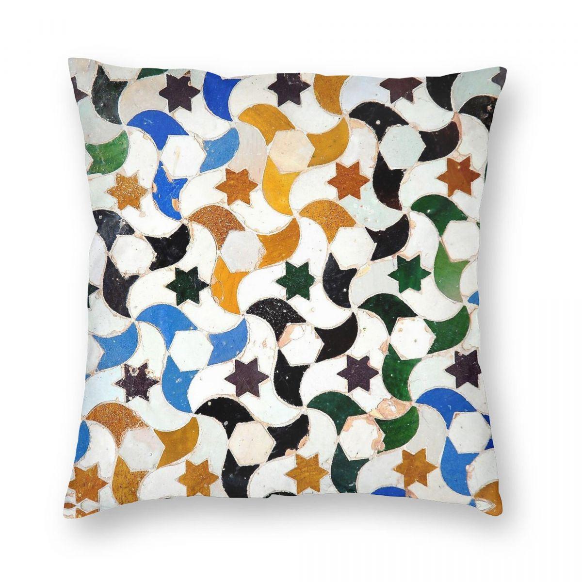 Наволочка с узором плитки Альгамбра Испания Полиэстер Лен Бархат Креативная Наволочка на молнии Подушка для сиденья в машине 30cmx30cm