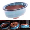Chinese Bonsai Flowerpot with Holes Mini Ceramic Bonsai Succulent Plants Pot Planter for Home Garden Decor