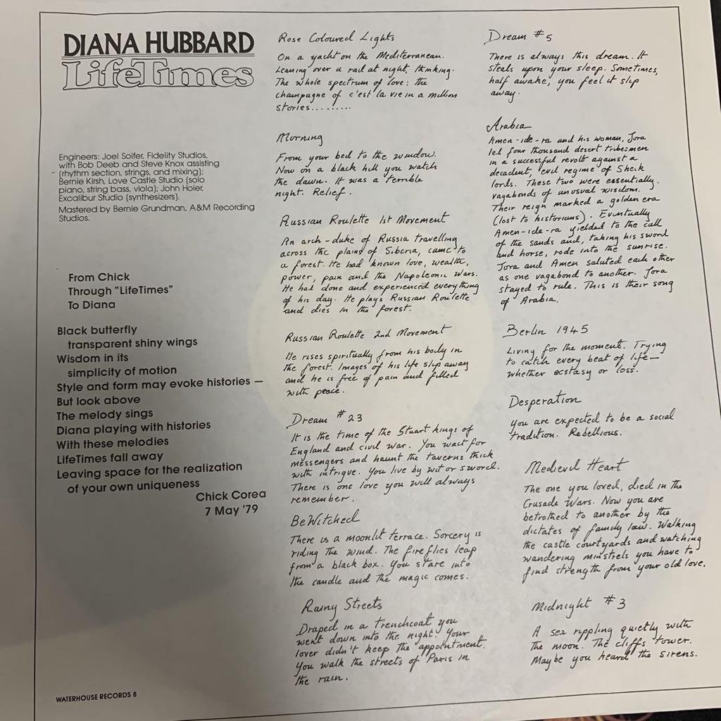 [GEBRAUCHT] DIANA HUBBARD LP LIFE TIMES Klavierplatte
