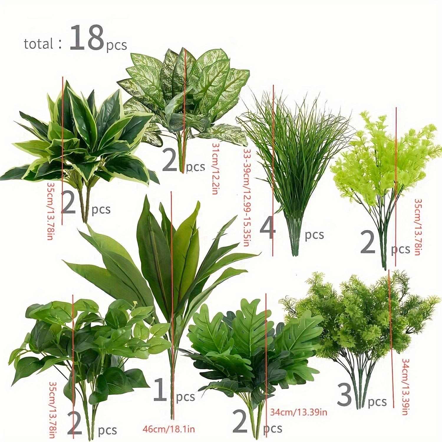 

18 шт., искусственные пластиковые растения с защитой от ультрафиолета для улицы и дома, подвесные садовые веранды, подоконники, коробки, украшения для дома, свадьбы, фермерского дома 18pcs