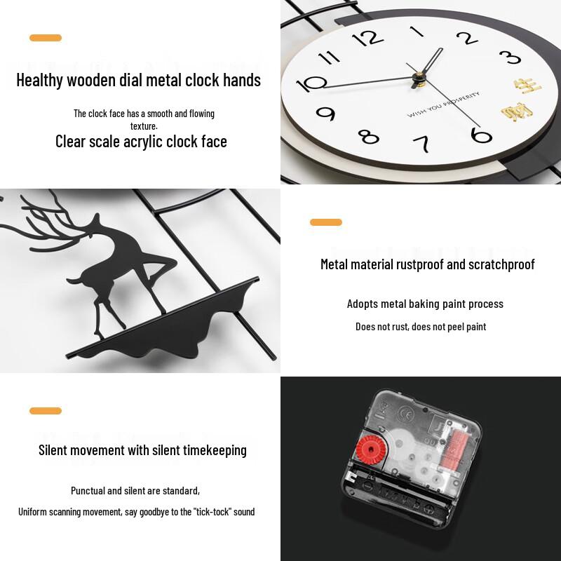 Jiu Jiuda Lucky Deer Decorative Wall Clock