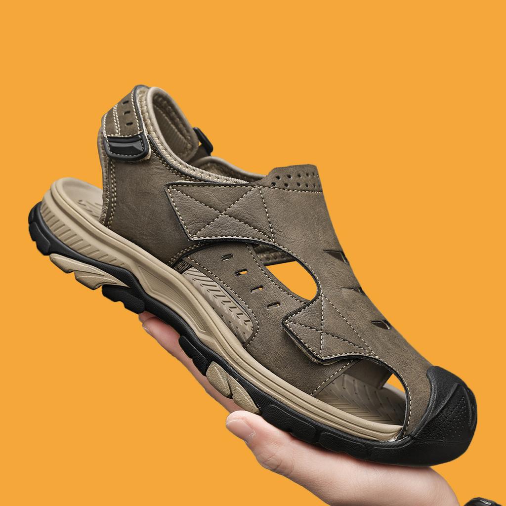 Summer Men's Sandals Genuine Leather Casual Shoes Outdoor Leather Sandals for Men Beach Shoes Roman Shoes