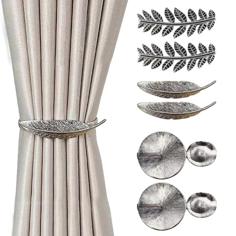 2Pcs Creative Curtain Rope Buckles Decorative Curtain Tiebacks Spring Drape Holder Clip for Home Office Decoration J0MC