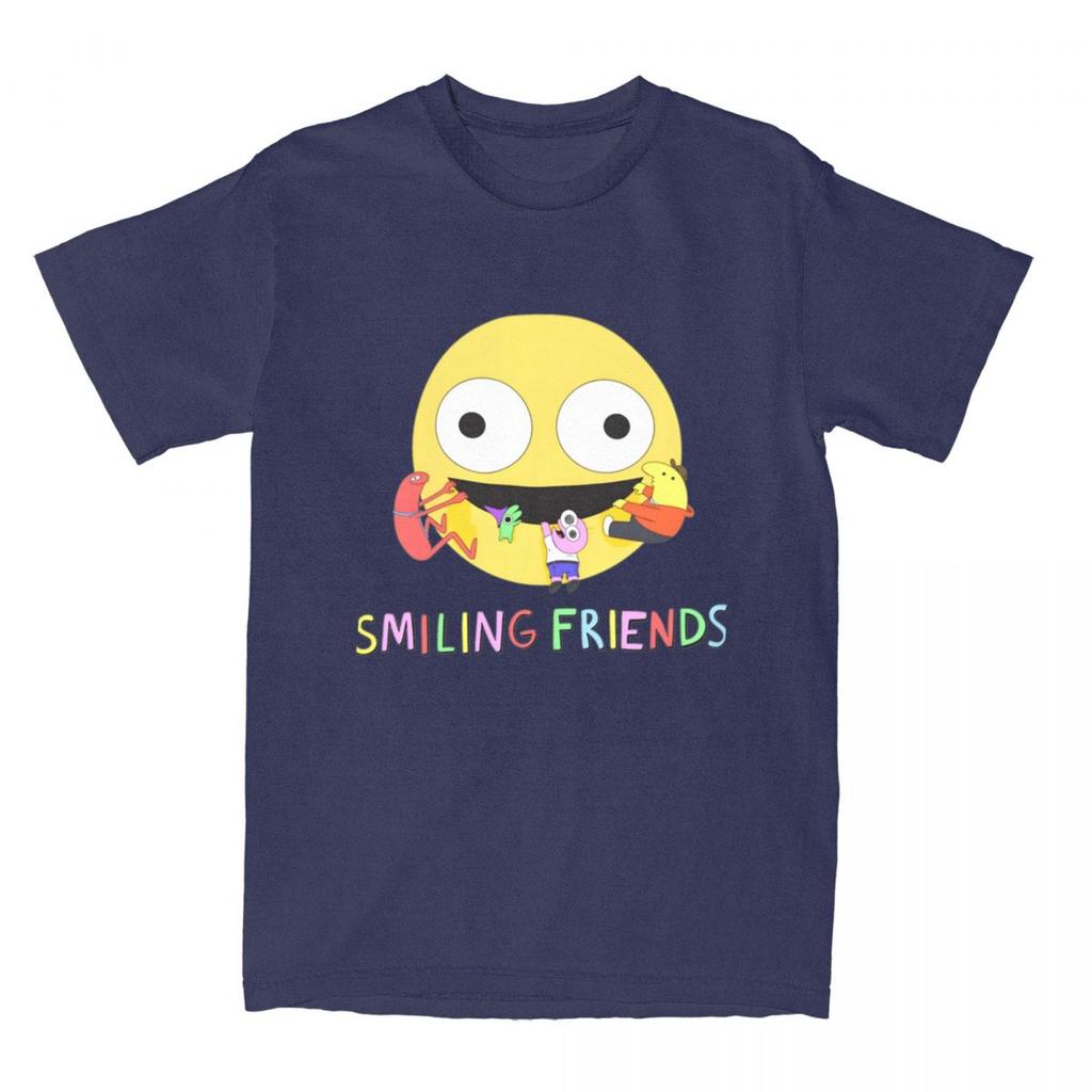 Men Women TShirt Smiling Friends Logo TShirts Harajuku Animated Television Summer Tee Shirt Custom Logo Pure Cotton Tops Gift
