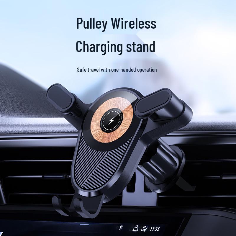 360° Rotating Wireless Charging Car Phone Mount for Air Vent & Dashboard.