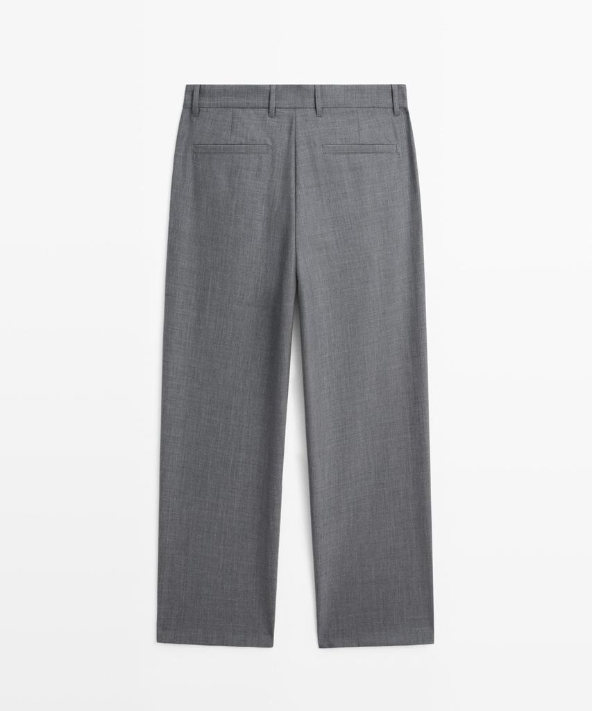 Masimodutti Relaxed Fit Pintuck Cool Wool Pants