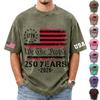 Men's Loose and Casual Flag Letter Print T-shirt - Men's Trendy Washed Short-sleeved Top