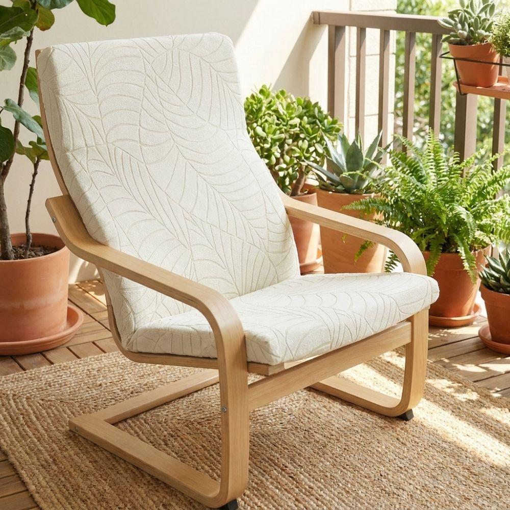Solid Color Soft Leaves Jacquard Chair Cover Removable Armchair Protector Home Decor