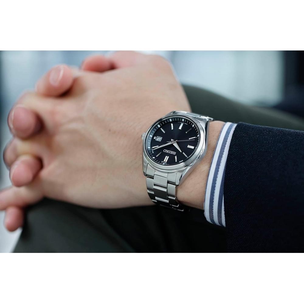 Seiko Men S Sbtm323 Solar Radio Controlled Watch Silver Black
