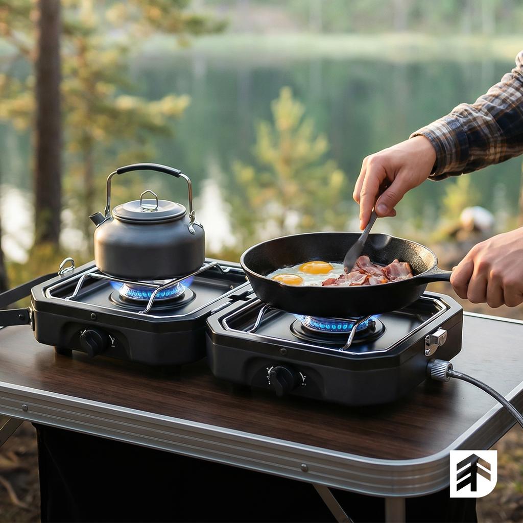 Epifit Spark500 Double Gas Camping Stove with Grill Plate