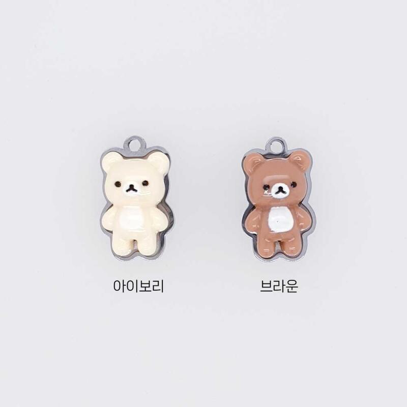 Surgical steel bear Kuma pendant accessory supplies