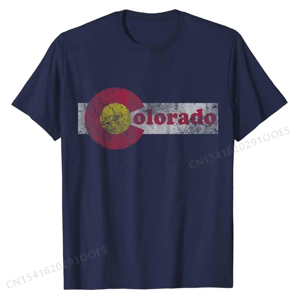 Colorado Flag T-Shirt Retro Fade Shirt Party Cotton Tops Shirts cosie Company Tshirts
