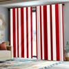 Tende Stampate a Strisce Rosse Bianche Trasparenti Materiale di Qualità Design Stile Nautico Casa Con Set di 2 Tende in Poliestere Lavabile