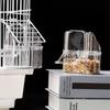 Leak Proof Bird Cage Feeder Cup Clear Plastic Parakeet Feeder Compact Hanging Food Bowl  Bird Cage