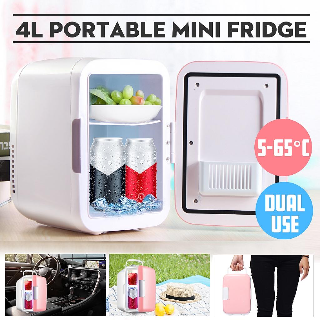 DC 12V 4L Car Refrigerators Ultras Quiet Low Noise Car Mini Refrigerators Freezer Cooling Heating Box Fridge Home Outdoor