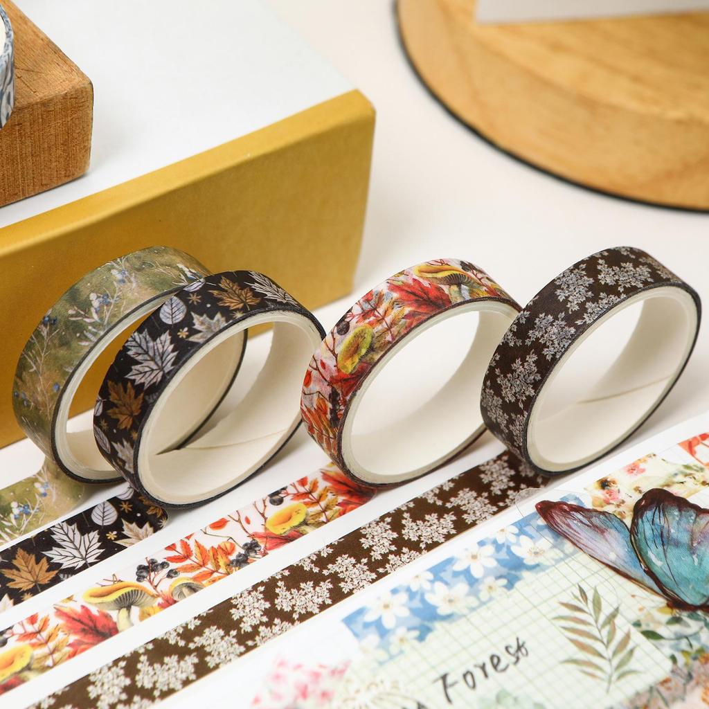 5 Rollen/Set Winterberg-Serie Blumen Washi Tape Saisonale Blumen Blätter Dekorativ Schnee Masking Tapes für Kunst DIY