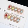 Starry Short Oval Cat Eye Press-On Nails - Light Luxury Ice Clear Manicure in Pure Desire Style