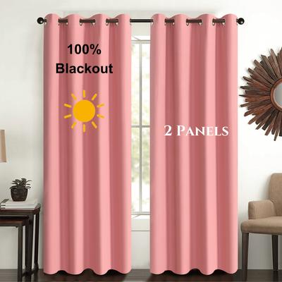 2pcs Modern Blackout Curtains - UV Protection, Heat-Resistant, Light-Blocking Drapes for Living Room & Bedroom, Window Curtains