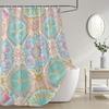 Art Deco Floral Curtain, Vibrant Print, Fade-Resistant, Machine Washable, Retro Bath Decor