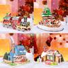 Christmas House Paper Card Jigsaw Christmas Tree Children Model Toy Christmas 3D Puzzle  Toddlers