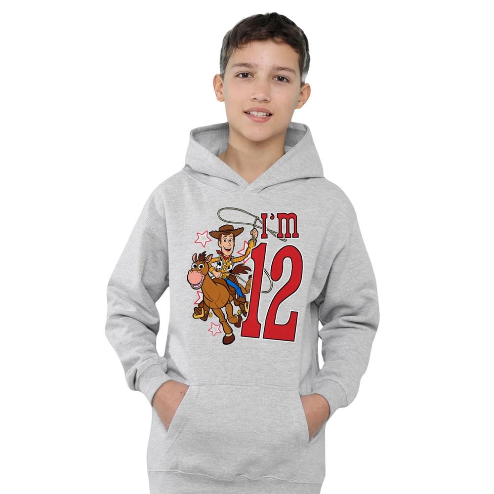 Toy Story Childrens/Kids IÂ´m 12 Woody Heather Birthday Pullover Hoodie