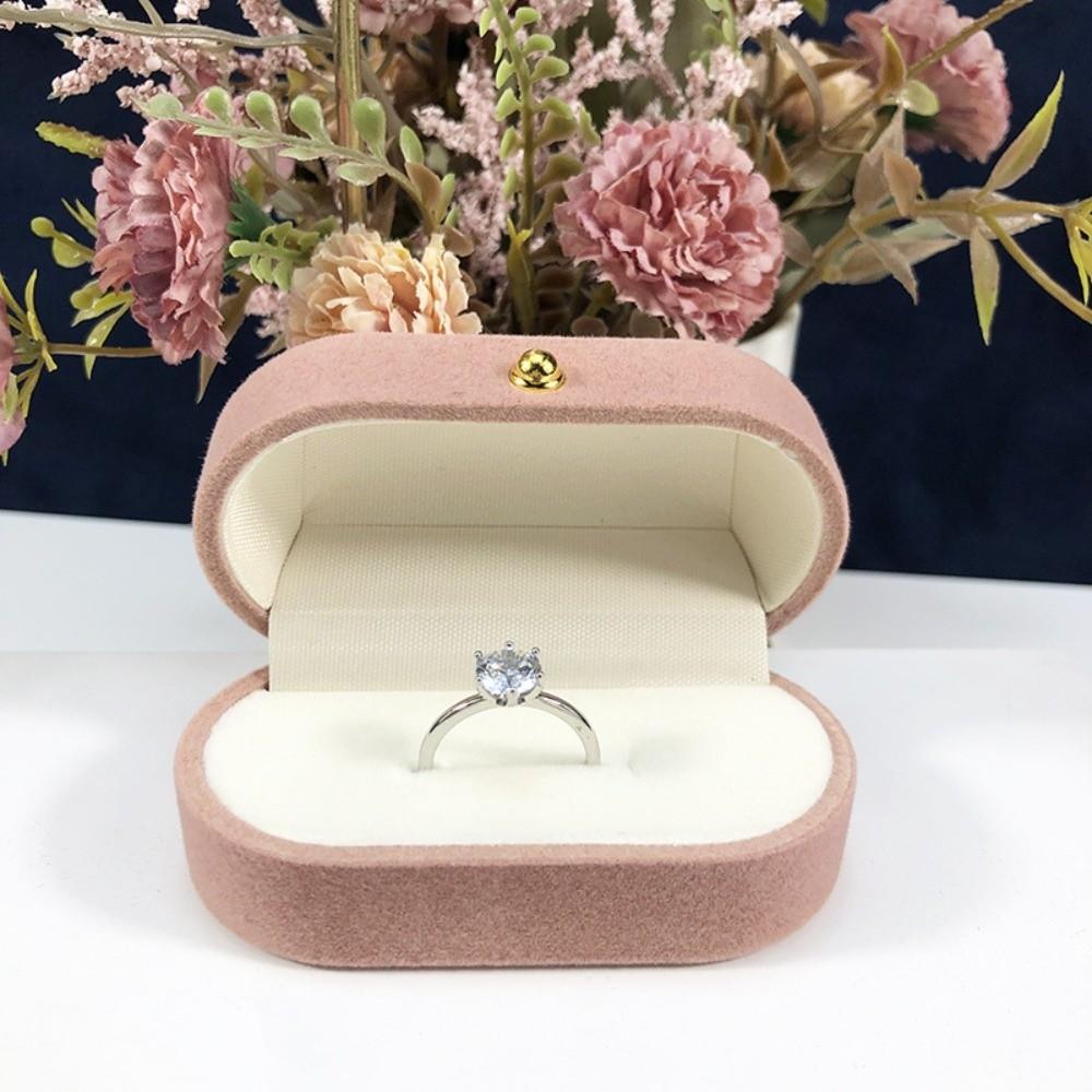 

Fashion Velvet Storage Box Portable Multi-functional Holder Solid Color Rings Bearer Box Jewelry Storage