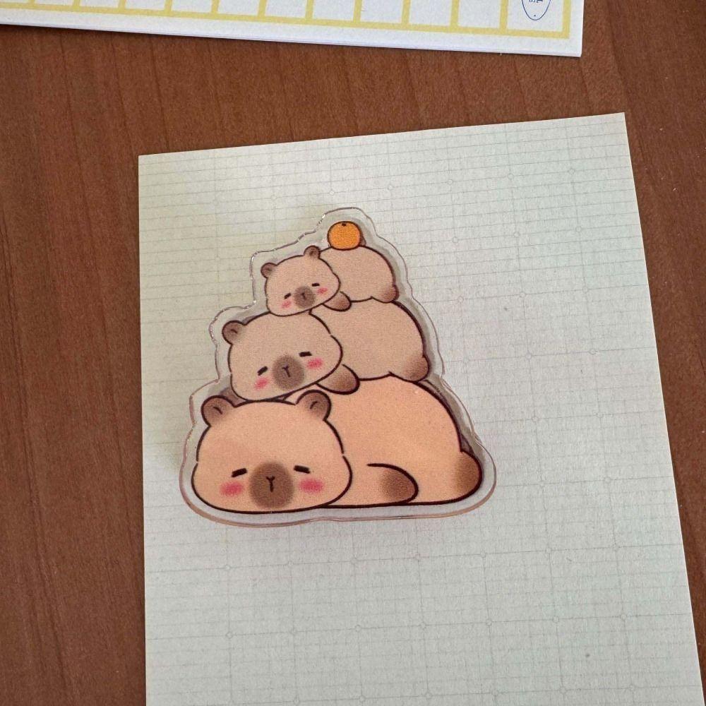

Animal Capybara Brooch Creative Animal Badge Cute Cartoon Acrylic Pin Party Style 3