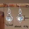 Bohemian earrings, ethnic style imitation moonstone pendant, ear hook women, retro and old craft earrings