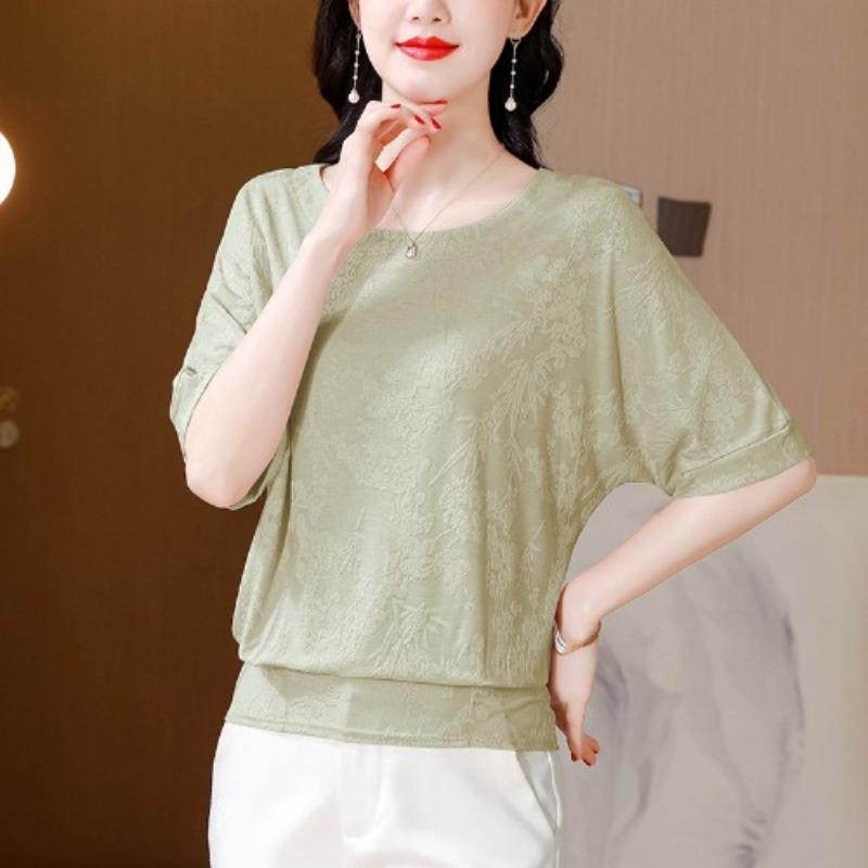 Summer New Style Women's Short-sleeved T-shirt Women's Tops, Middle-aged Mother's Outfit, Fashionable Shirt