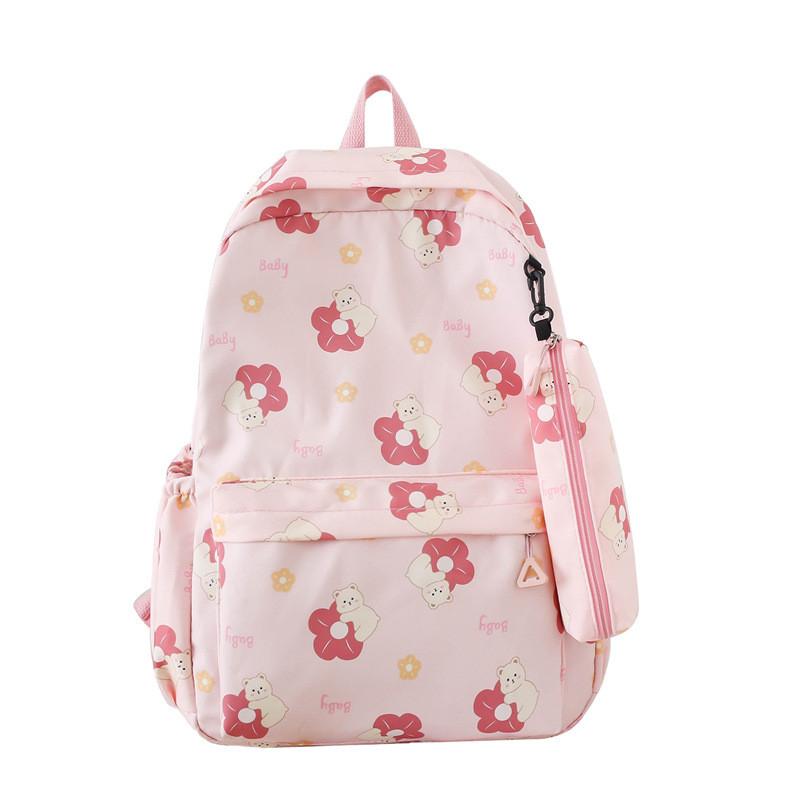 Flower Oxford Printing Backpack With Breathable Design For Students Travel Bag