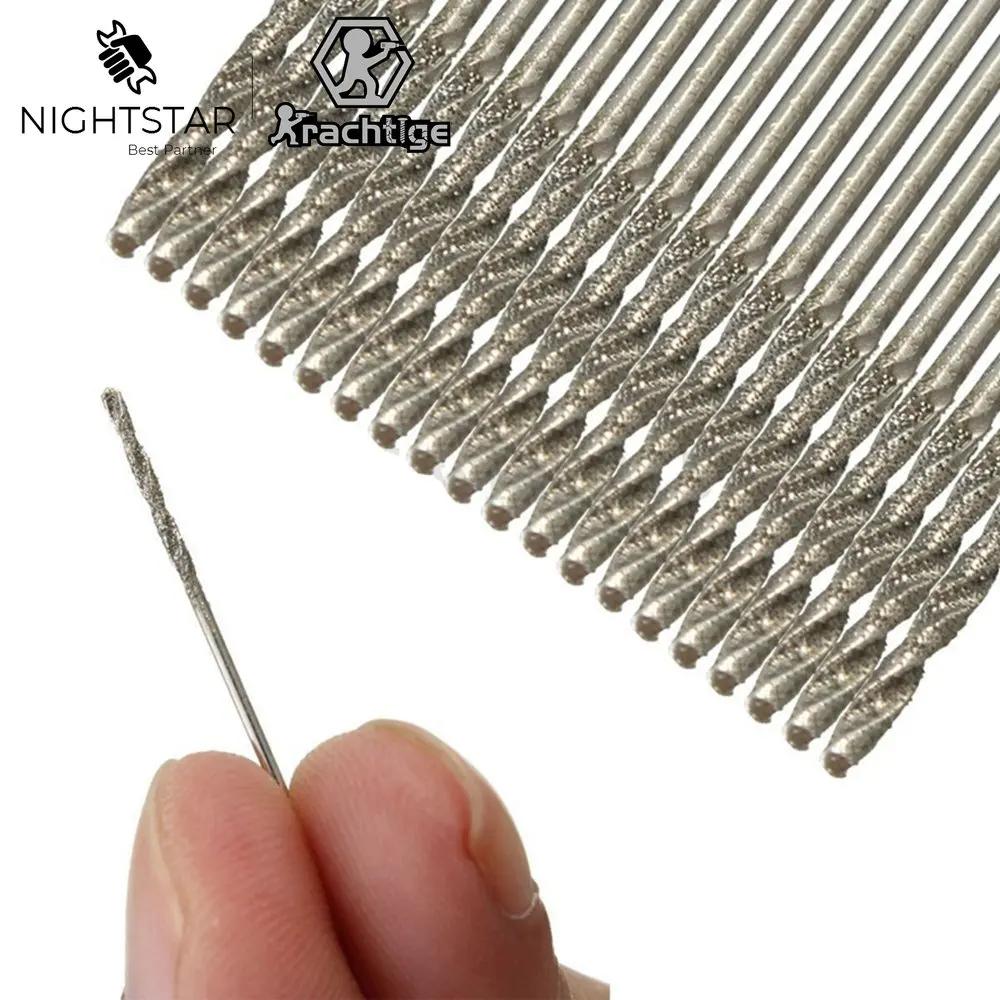 

10Pcs 1mm 2mm 3mm 4mm Diamond Coated HSS Tipped Solid Bits Drill Twist Drills Bit Hole Saw for Jade Processing Tools 10Pcs 1mm