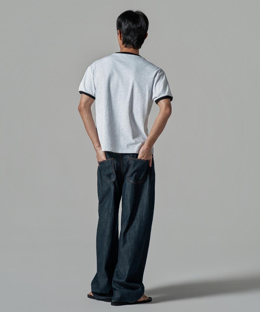 WAAR M1090 Dream Fever Ringer Short Sleeve T-Shirt_White Melange