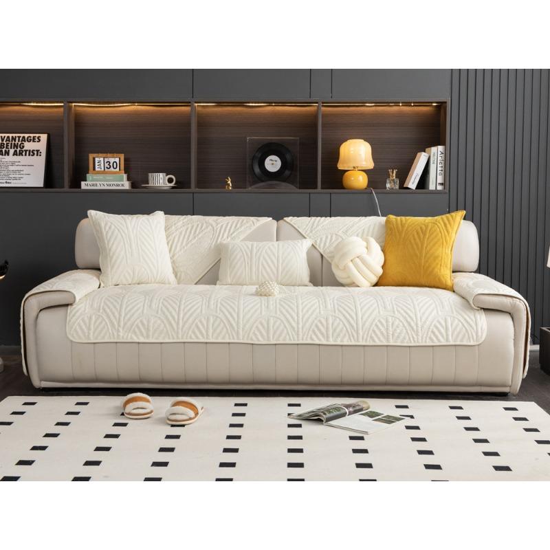 Winter Milk Fiber Sofa Cushion Four Seasons Universal Leather Non-Slip Seat Cushions Exclusive Cover Cloth Cover Cover