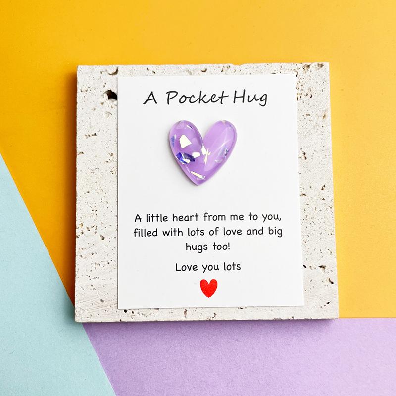 5Pcs Cute Little Heart Pocket Hug, Decorated Pocket Hug With Encouragement Card, Special Birthday, Wedding, Party, Valentine'S