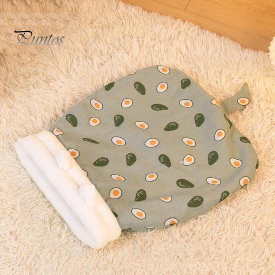 Winter Cat Sleeping Bag Cozy Semi-Enclosed Pet Sack for Indoor Cats 360-degree Wrap Self-warm Plush Cat Bed for Small Pets
