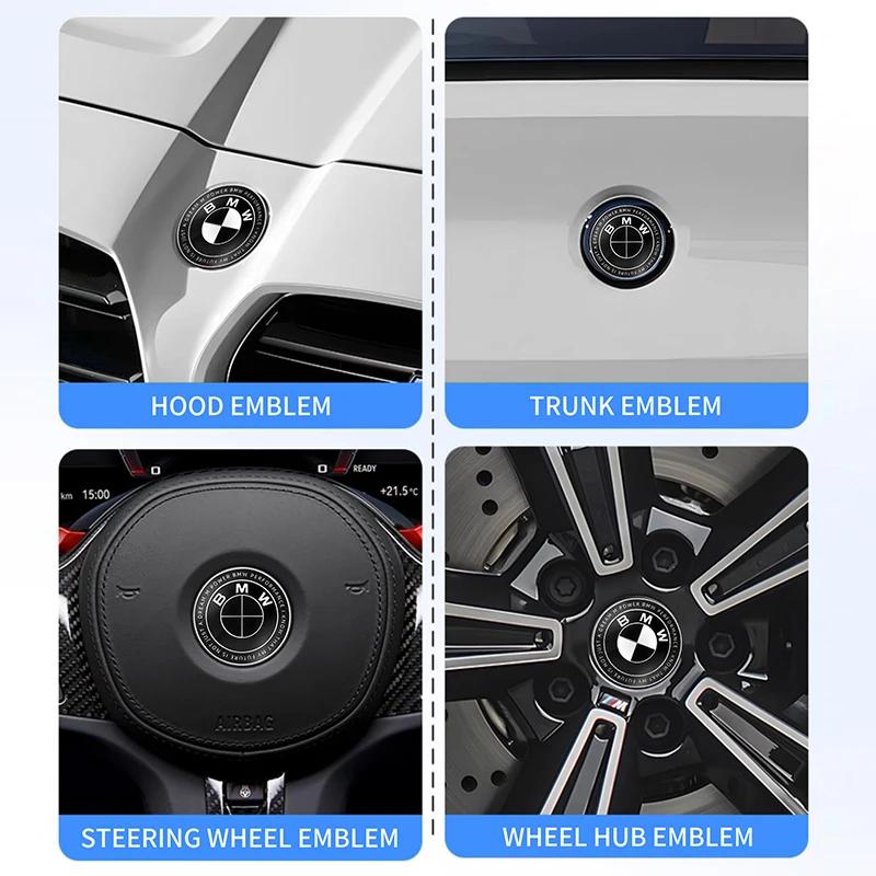 7pcs 45mm 68mm 74mm 82mm Car Front Hood Emblem Rear Boot Badge Steering Wheel Logo for BMW M F30 G01 E36 E39 E87 E46 E90 E92 E53