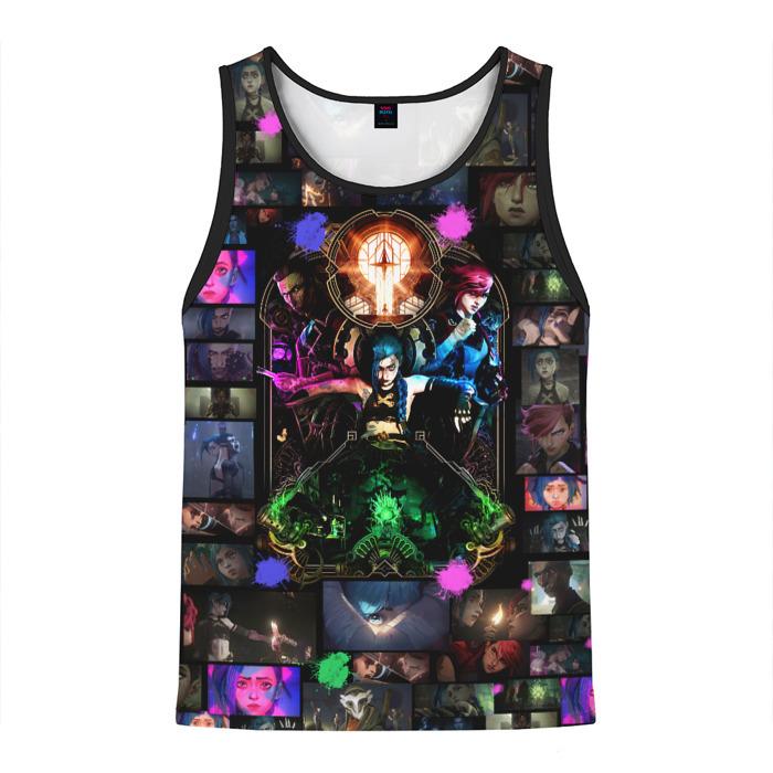 Anime League of Legends Jinx Graphic 3D Print Sleeveless Vest Harajuku Y2k Men’s Tank Tops