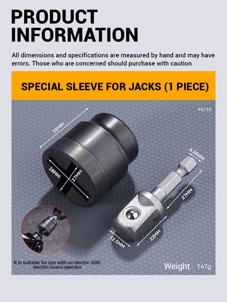 Car Scissor Jack Socket RV Stabilizer Jack Socket Heavy Duty Drill Attachment Auto Repair Accessories For Workshop Garage