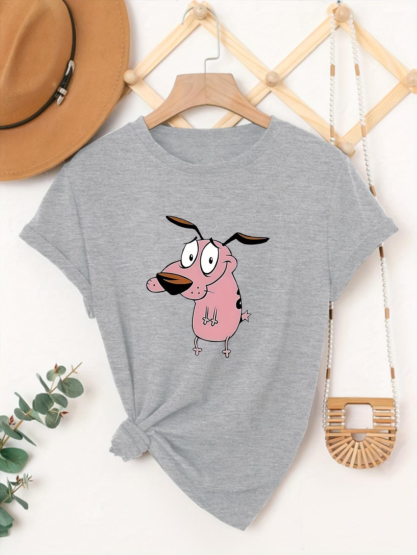 

Women T-shirt Courage The Cowardly Dog Creative Printed Summer Women s Round Neck Short Sleeve Casual Top Tshirt Clothing XS