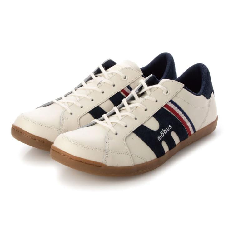 

Mobus Men s Leather Sneakers, Genuine Leather, Sports, Casual, Walking Shoes, Current Model MOSEL (CREAM/NAVY, Measurement 25 Points, 0 Centimeters)