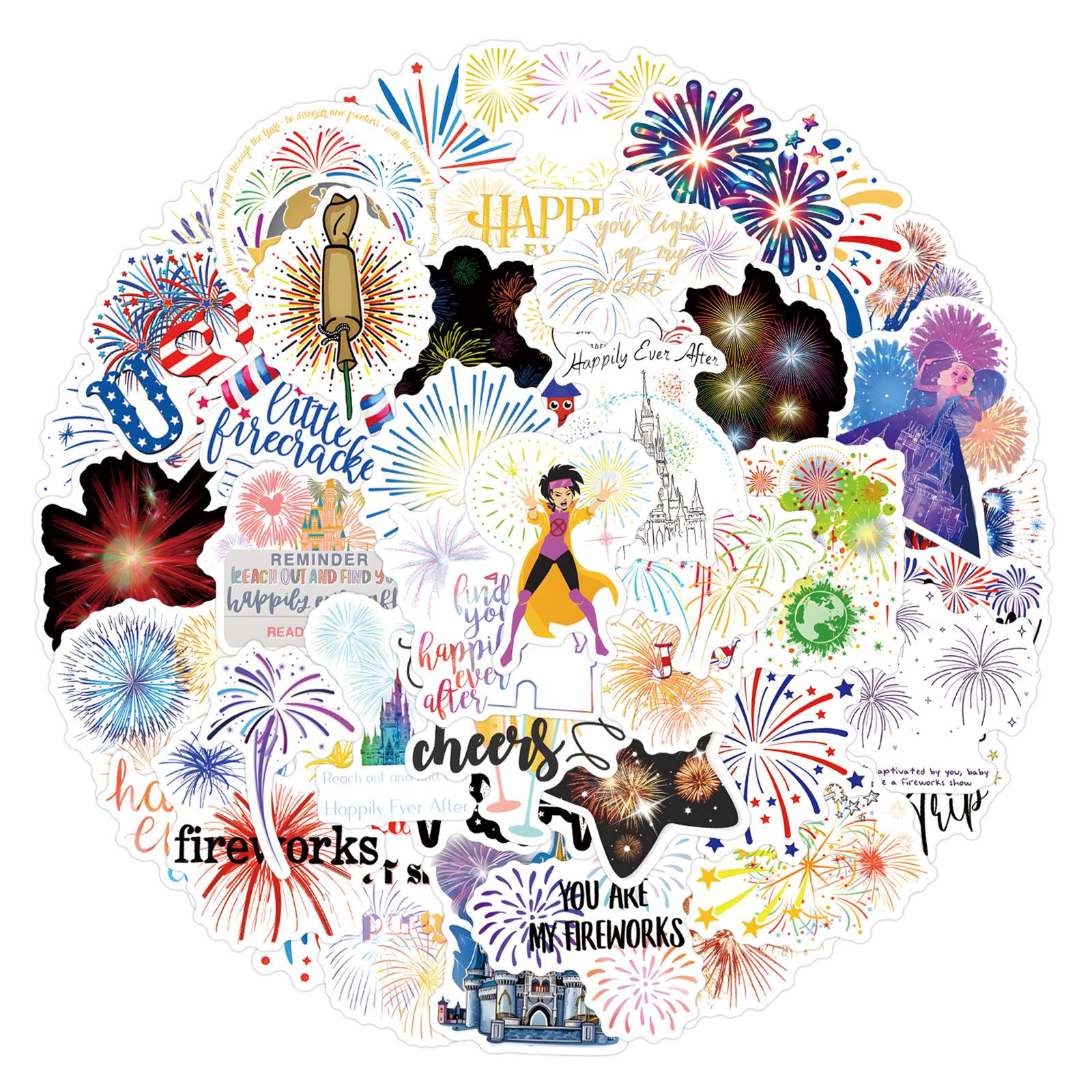 

55 New Models FireWorks Graffiti Stickers Decorate Suitcase Laptop Mobile Phone Stickers