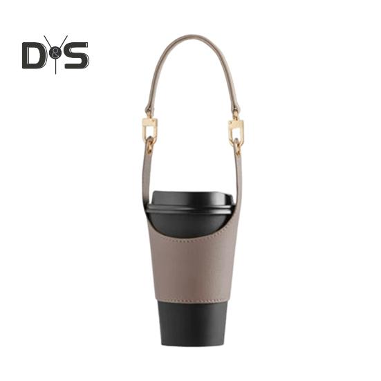 Faux Leather Cup Cover Lanyard Portable Drink Holder Hot Cold Insulation Cup Cover Holder Traveling Cup Holder Beverage Tote Cruise Essentials