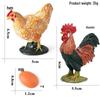 Kids' Farm Animal Toy Set: Rooster, Hen, Chick Figurines