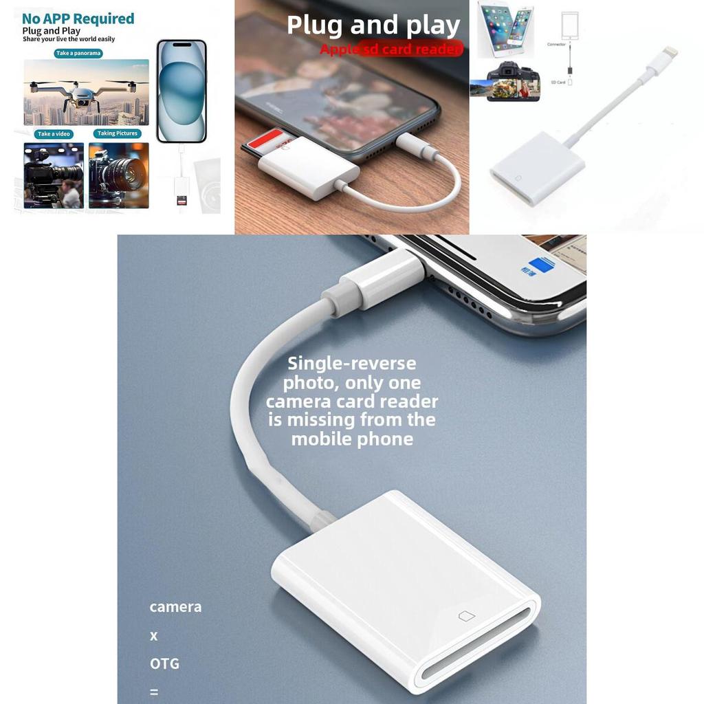 Lightning Sd Card Reader With Otg Adapter For Apple Iphone And Camera Storage