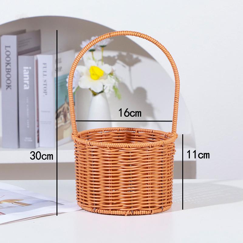 Handmade Imitation Rattan Picnic & Gift Basket with Iron Art Elements