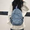 Street Style Vintage Handbag Japanese Style Solid Crossbody Bag Simple Denim Backpack  Outdoor