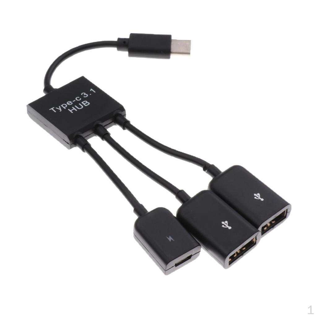 3 in 1 Micro USB HUB Adaptor with OTG Cable Adapter Connector