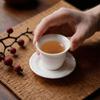 High-Grade White Porcelain Tea Coaster Tray - Ceramic Gongfu Tea Accessories Plate