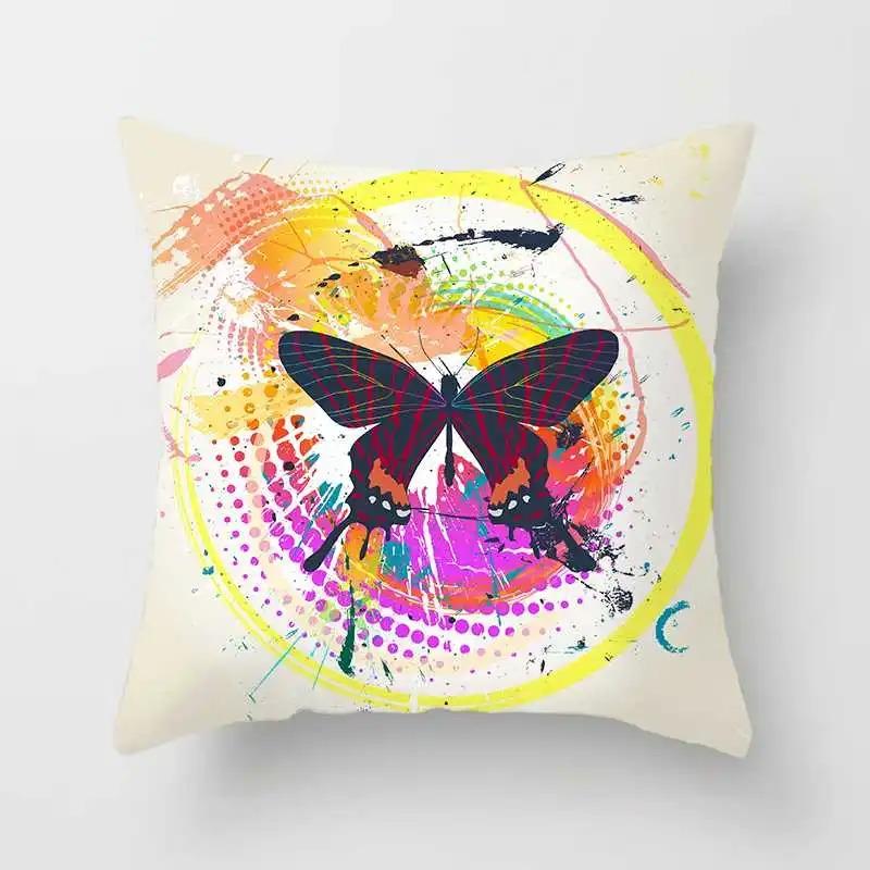 Office Living Room Home Pillowcase Watercolor Butterfly Pattern Pillowcase Car Ornaments