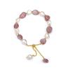 True Gold Electroplated Irregular-shaped Strawberry Crystal Bracelet To Attract Love Charms Freshwater Pearls Fashionable Jewelry Crystal